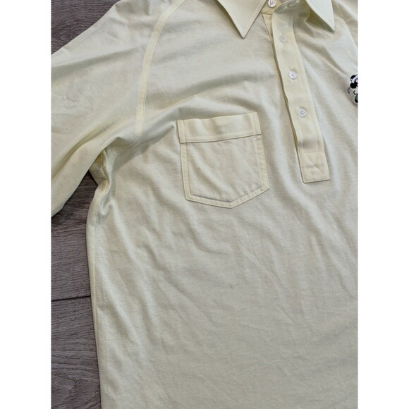 Walt Disney Fashions Mickey Mouse Golf Polo Shirt Yellow Mens XL Preppy Vintage - Picture 4 of 7